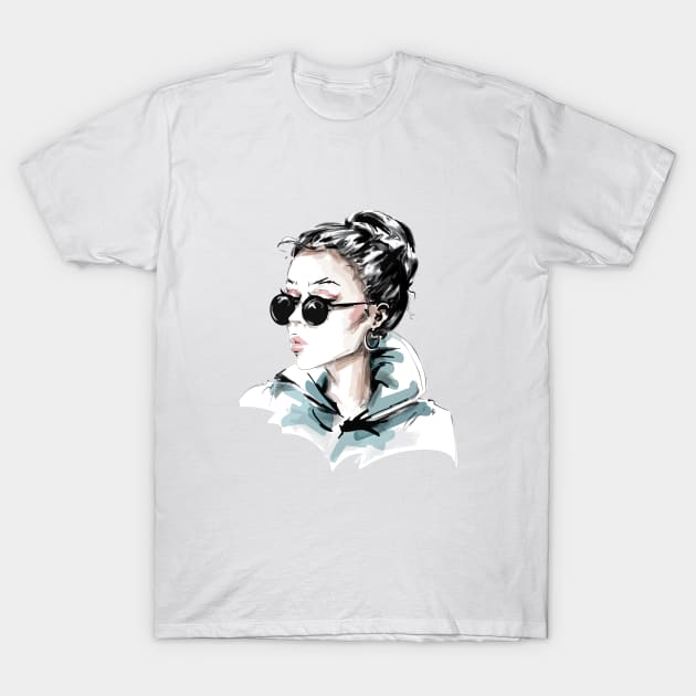 fashion girl T-Shirt by Charith